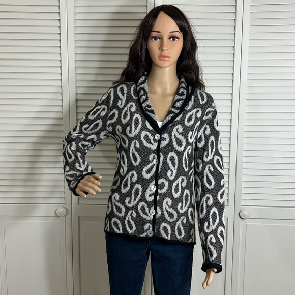 Peru Etnico 100% Alpaca Paisley Cardigan Sweater Medium - Picture 1 of 13